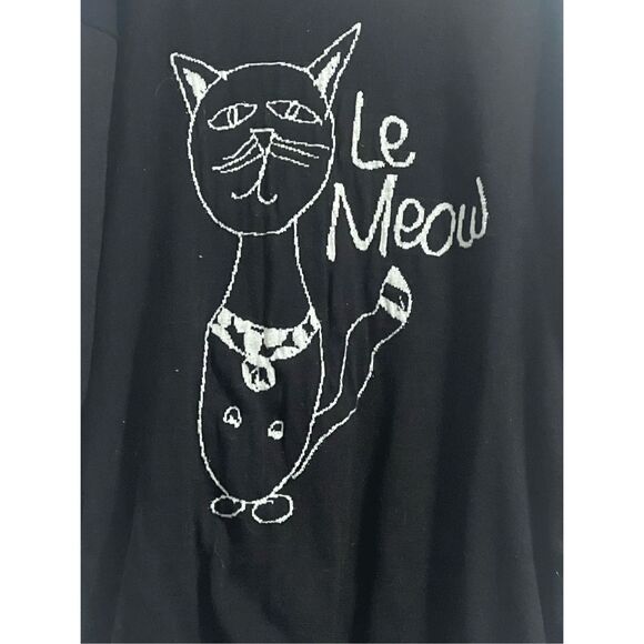 Melissa McCarthy Seven7 Le Meow Cat Black Sweater Dress Size 2x - Picture 2 of 3